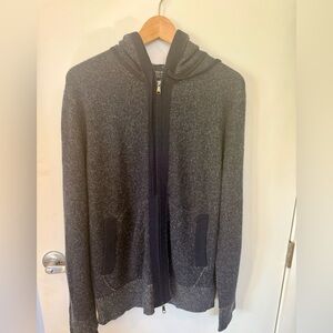 Banana Republic Men's Dark Navy/Gray Zip-Up cashmere Sweater